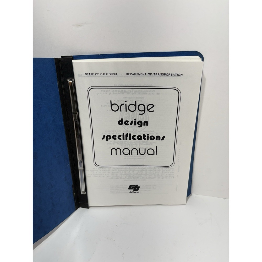 Bridge Design Specifications Manual Caltrans California DOT 1986 Book